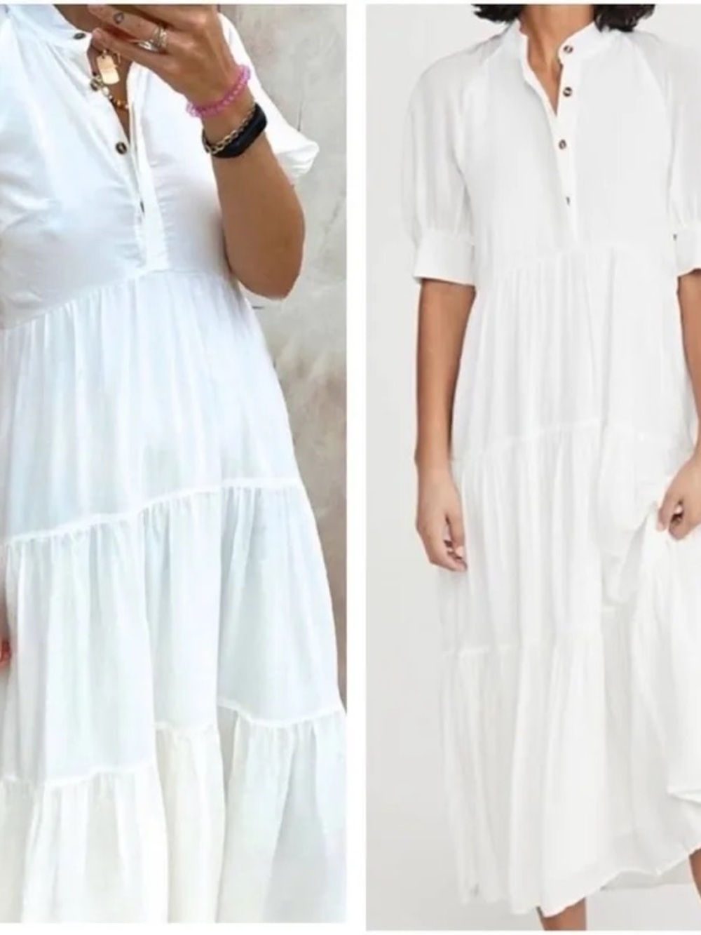 Never Fully Dressed / white tiered Panel
Maxi midi Dress US 4